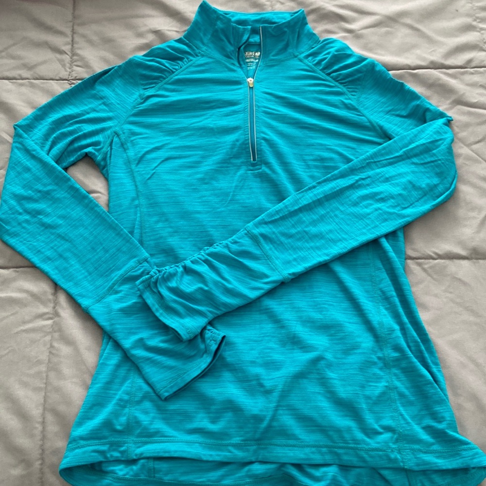 Teal Workout Quarter Zip Top